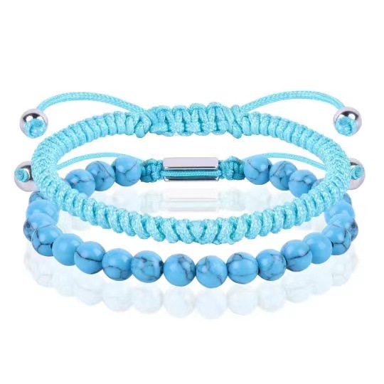 4:Blue turquoise blue braided bracelet