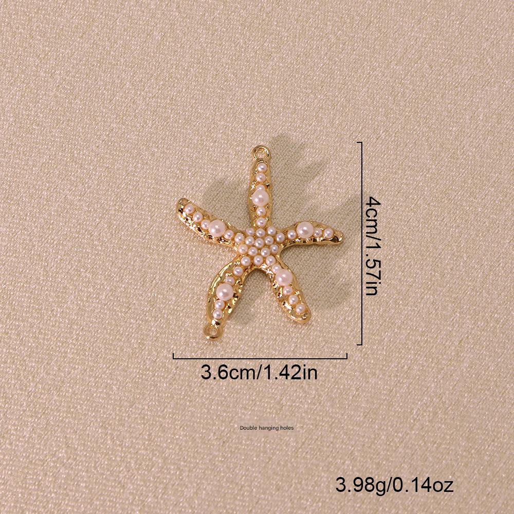 5:Double hanging golden pearl starfish