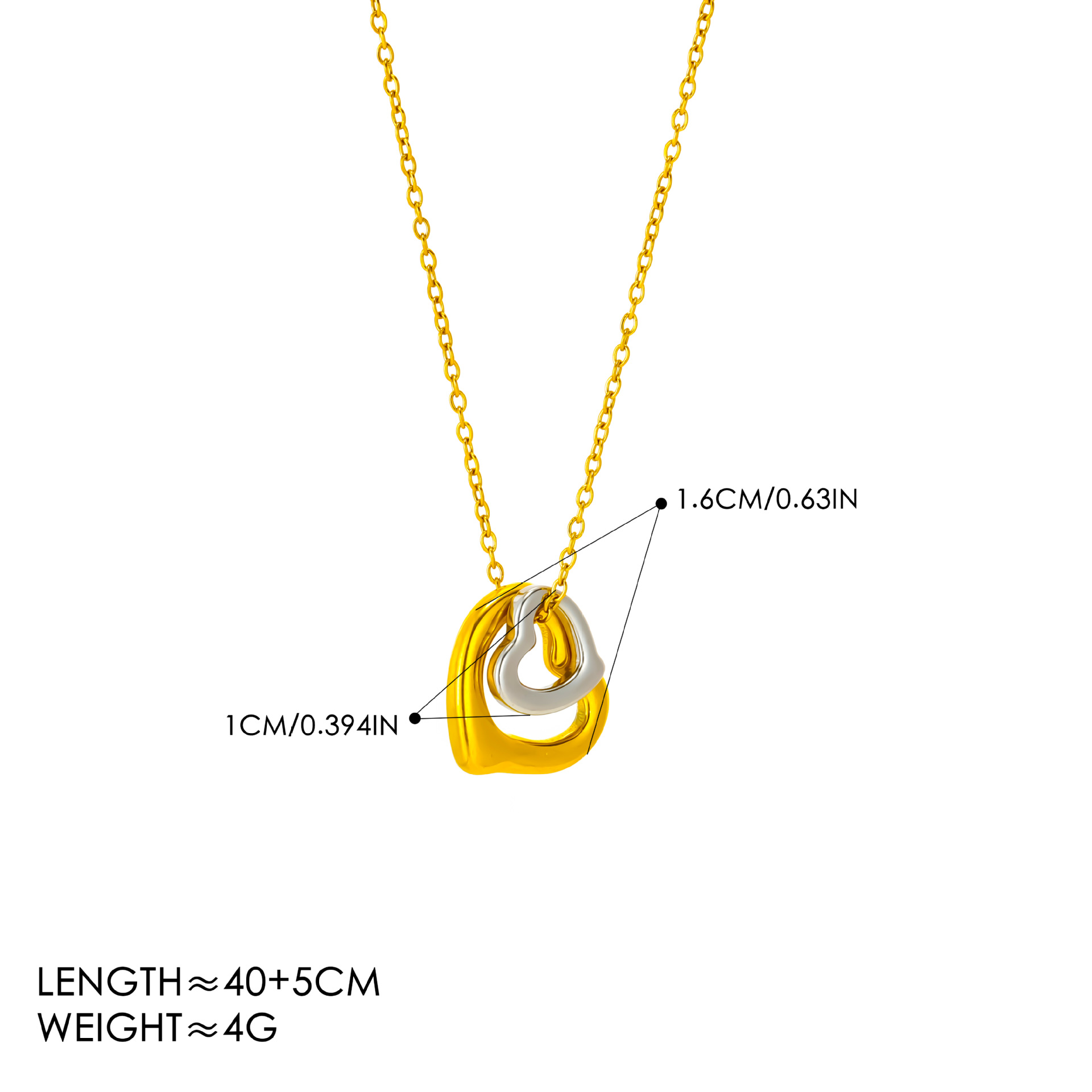 3:Between gold   size love necklace