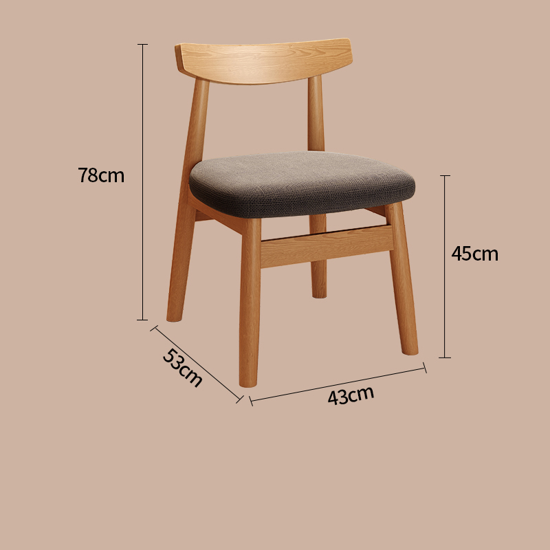 [high quality rubber wood | wood color] breathable cotton and linen - dark gray