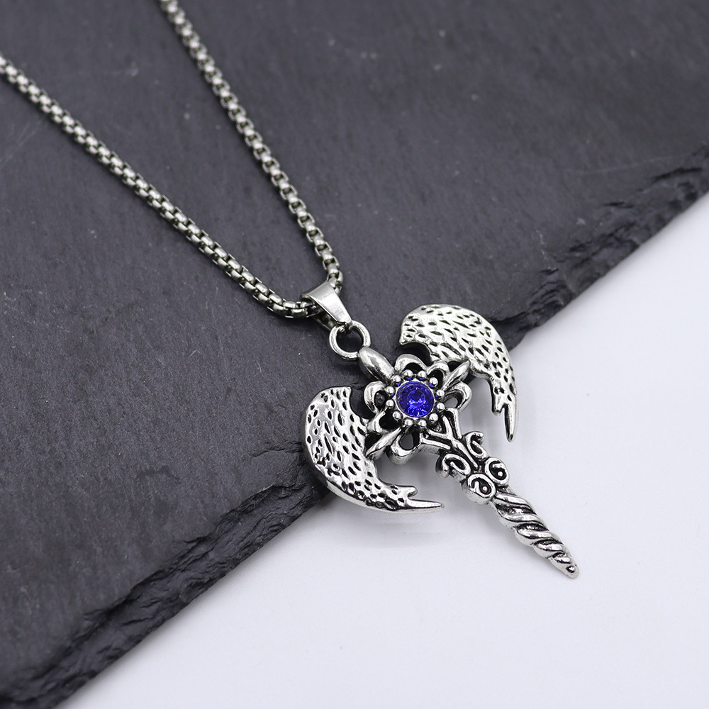 3:Blue [with 70cm square pearl chain]