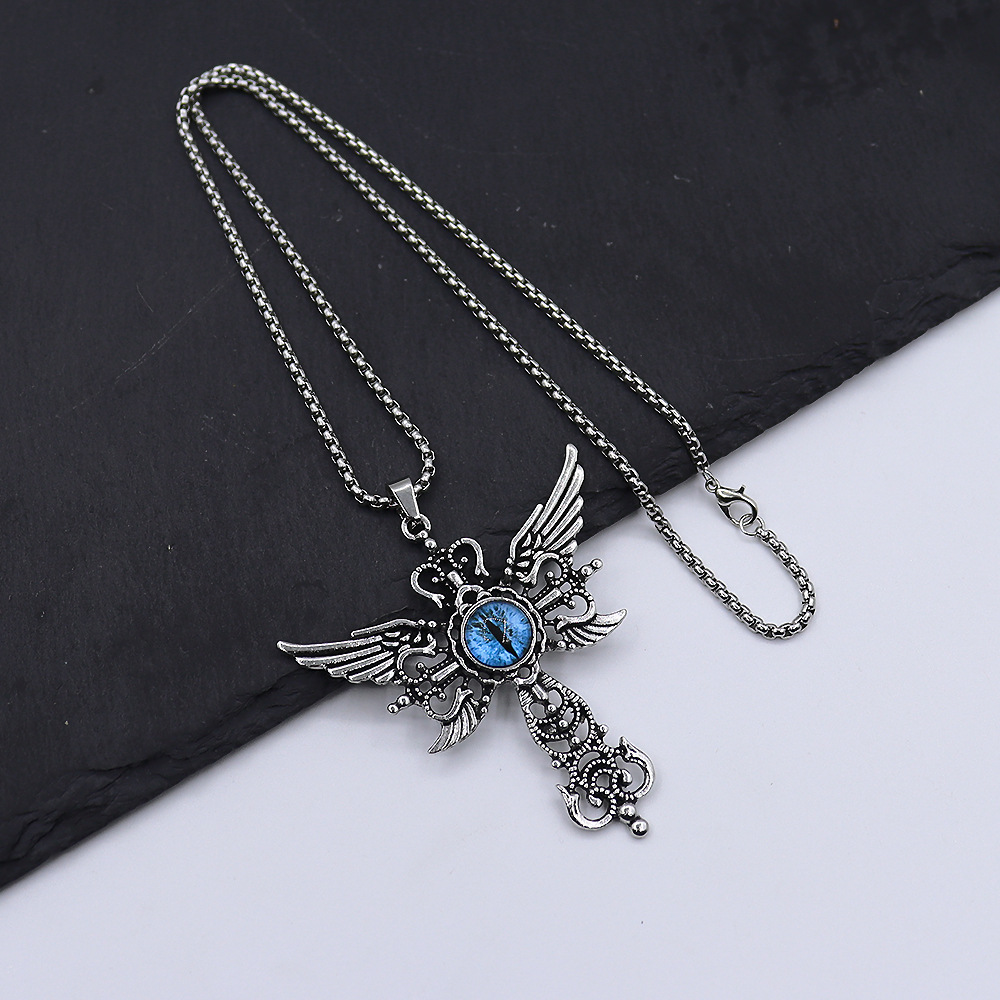 3:Blue [with 70cm square pearl chain]