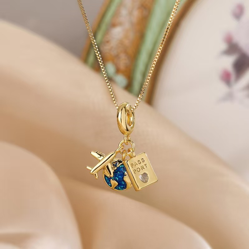 [8158] Round the World Letter necklace [Gold]