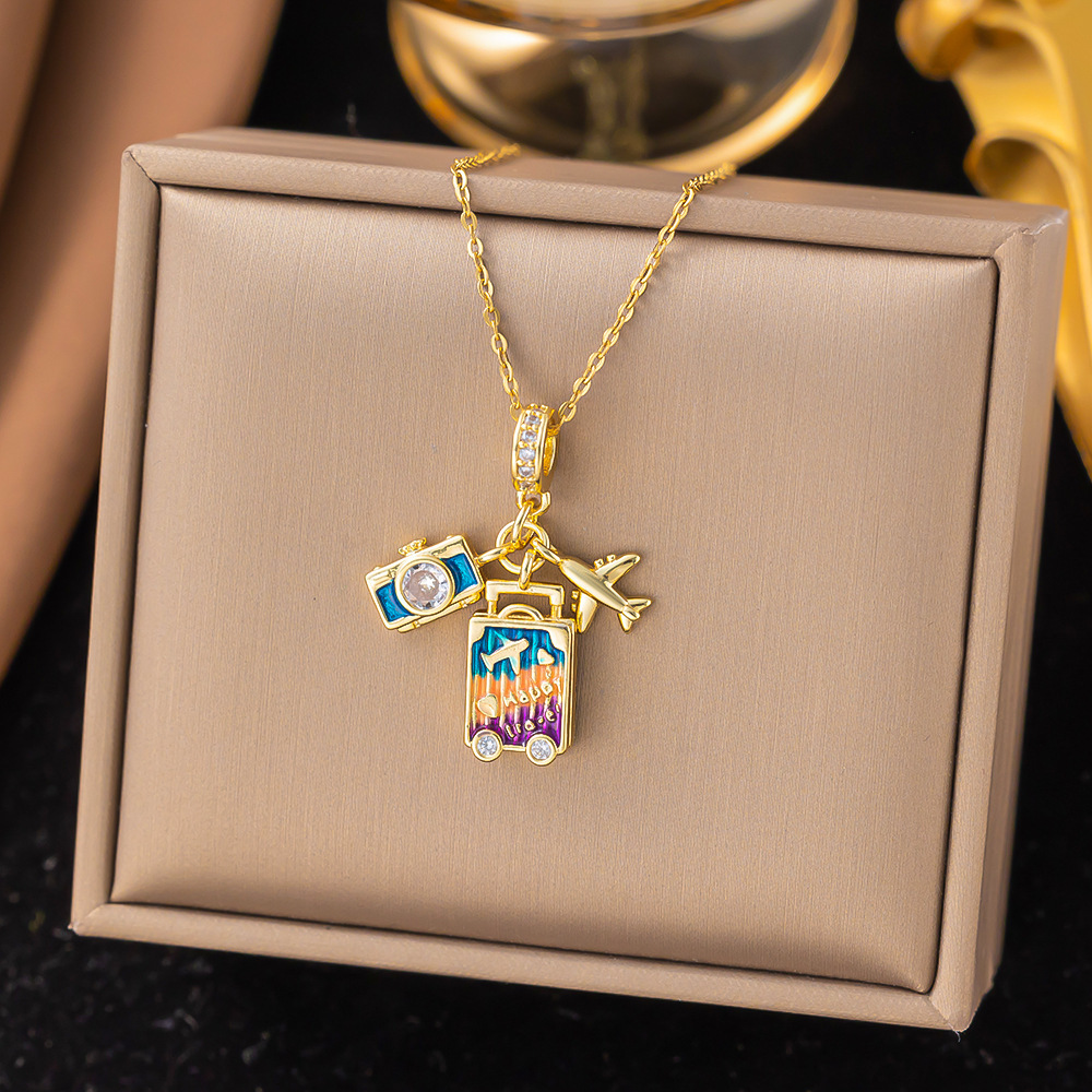 1:[8016] Global Photography Travel Necklace [Gold]]