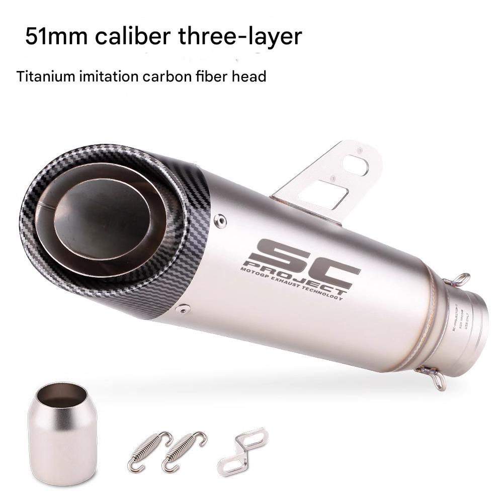 Three-layer titanium color imitation carbon head 51mm