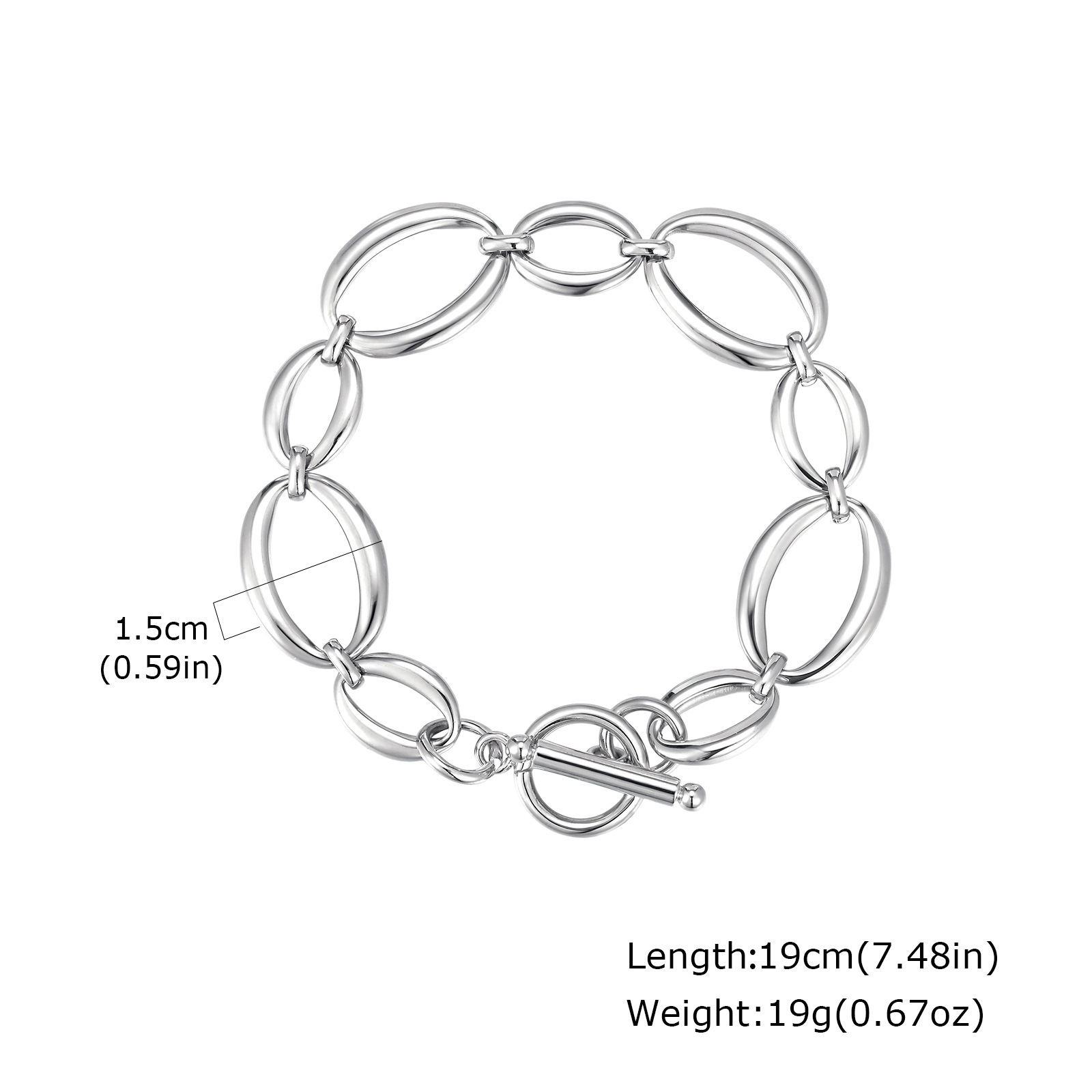 Ot buckle bracelet steel color