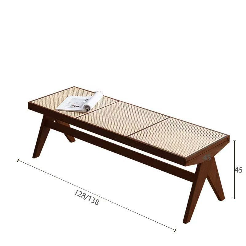 128cm Three-person stool-(walnut color)