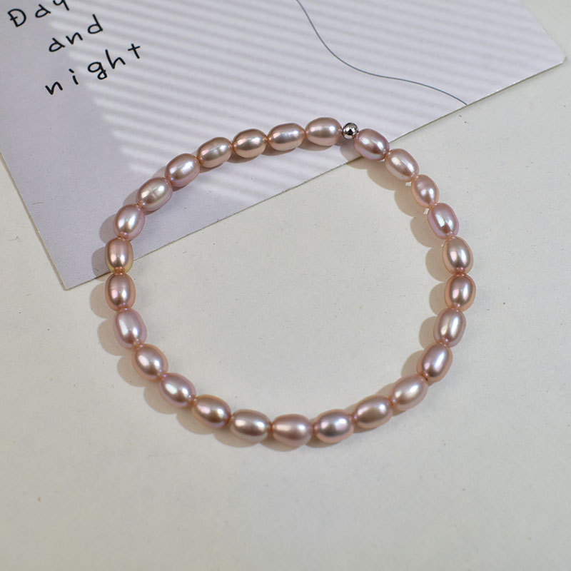 2:Natural purple rice bead bracelet