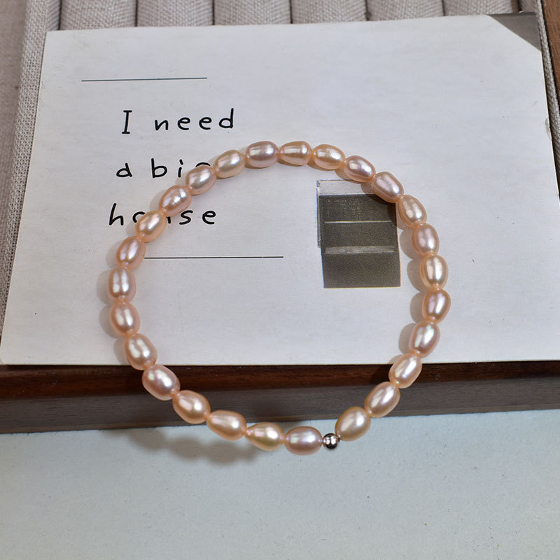 3:Orange pink rice bead bracelet