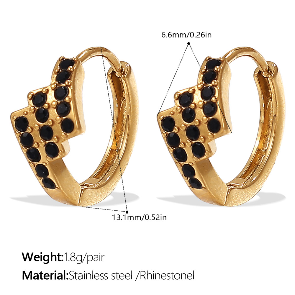Eh1115bkg black diamond gold earrings
