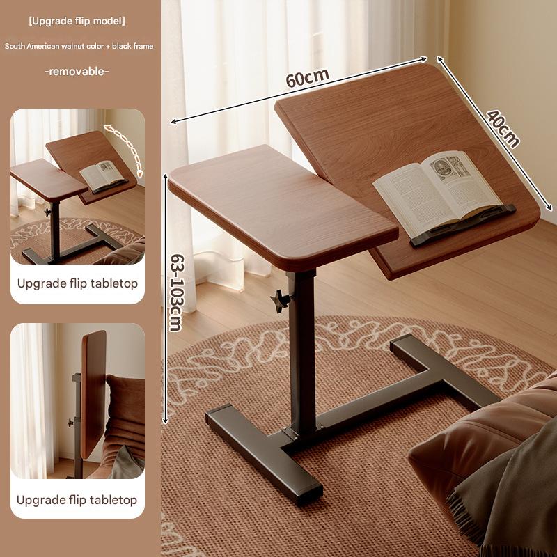 [desktop upgraded flip model] south american walnut color mobile can be lifted and lowered