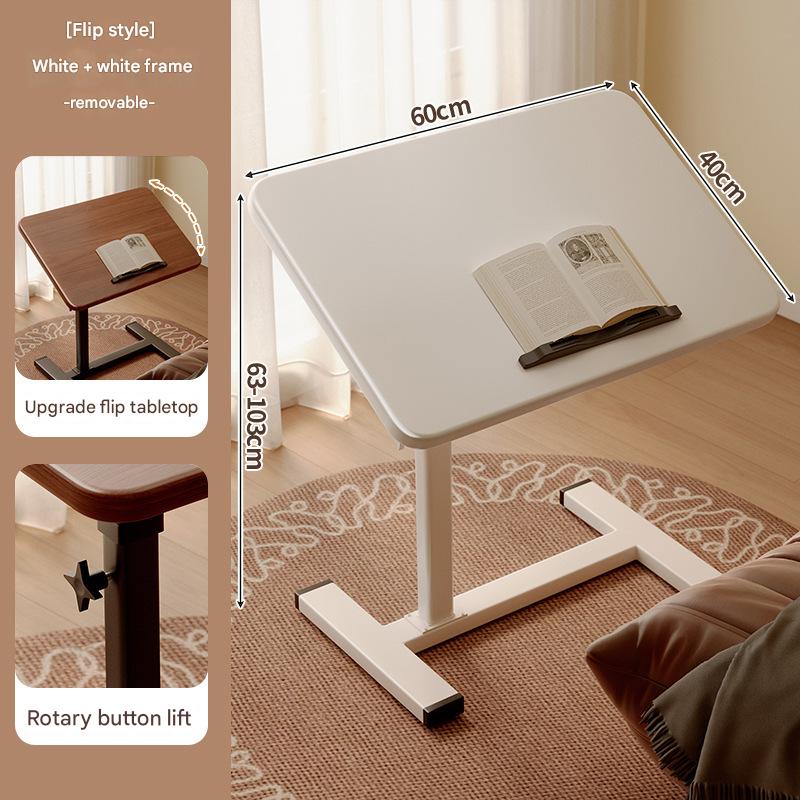 [desktop flip model] pure white mobile can be lifted and lowered