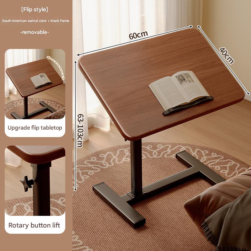 [desktop flip model] south american walnut color mobile can be lifted and lowered