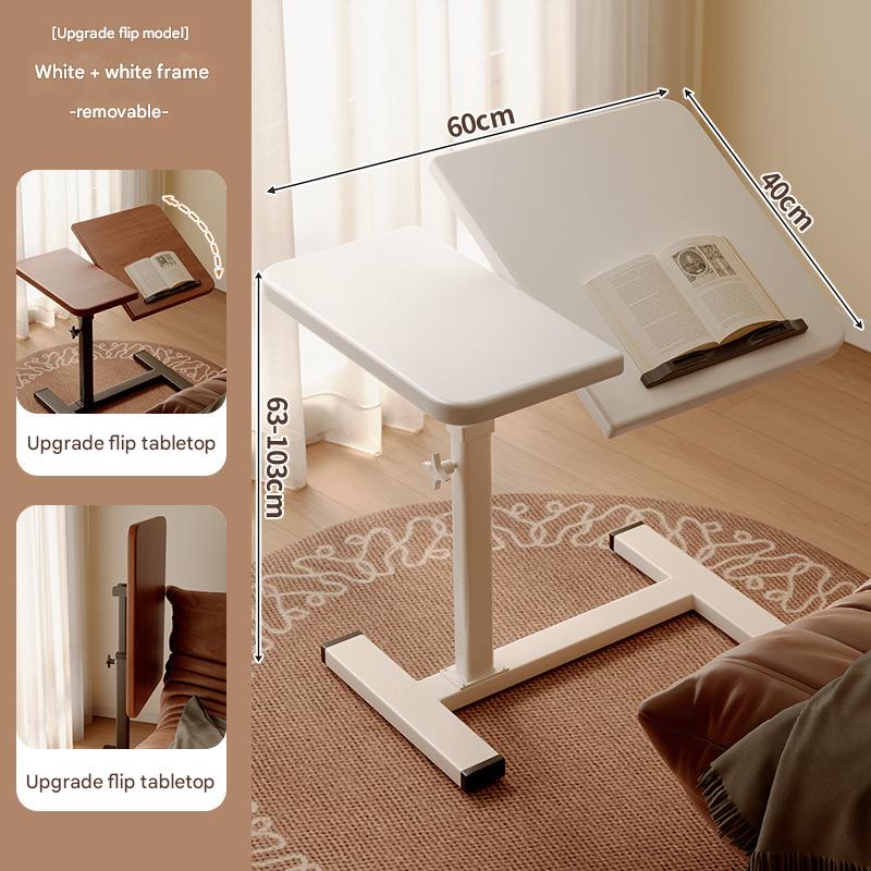 [desktop upgraded flip model] pure white mobile can be lifted and lowered