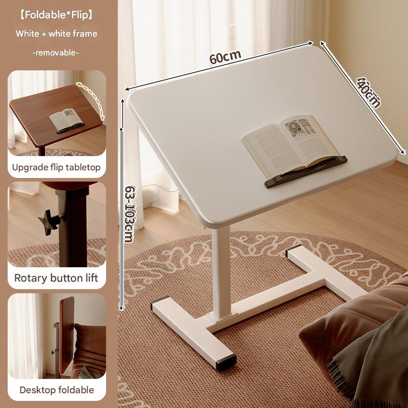 [desktop flip model] pure white (folding desktop) mobile and liftable