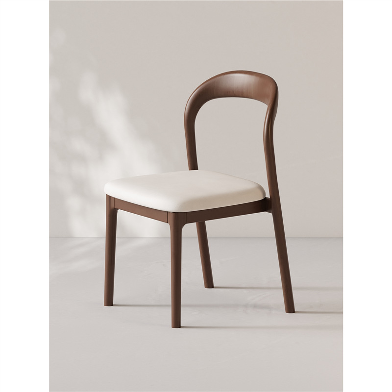 Walnut   white cushion