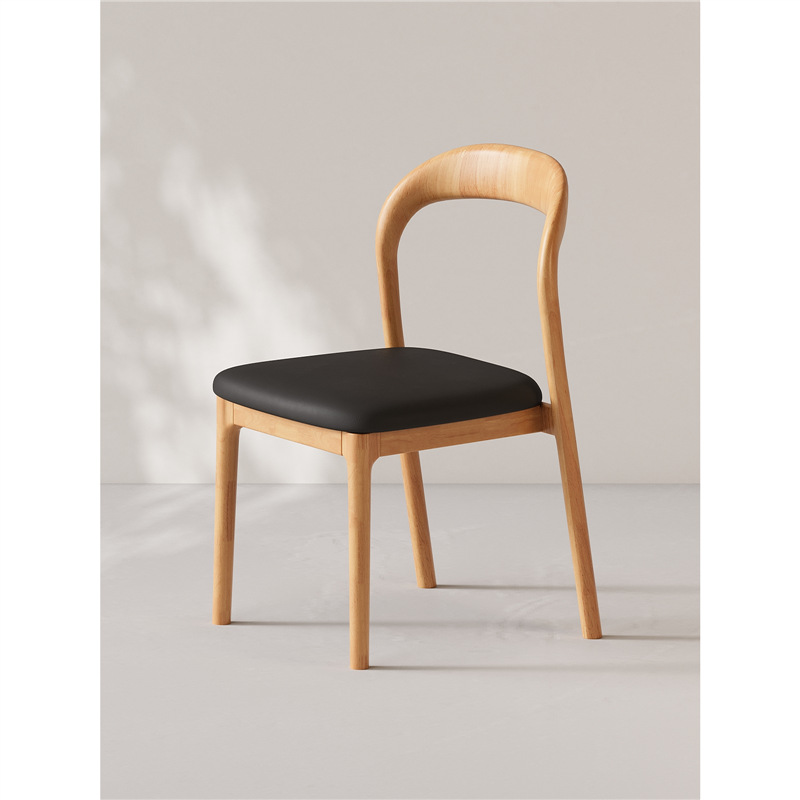 Wood color   black cushion