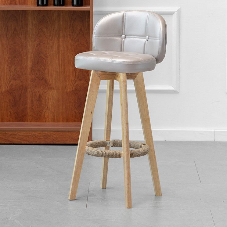 wood color feet   silver leather, rotatable