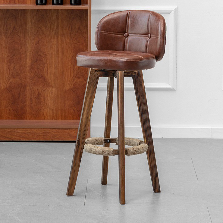 carbonized feet   brown leather, rotatable