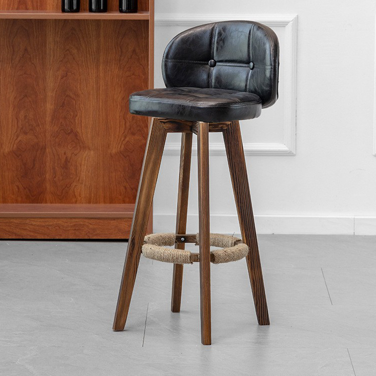 carbonized feet   black leather, rotatable