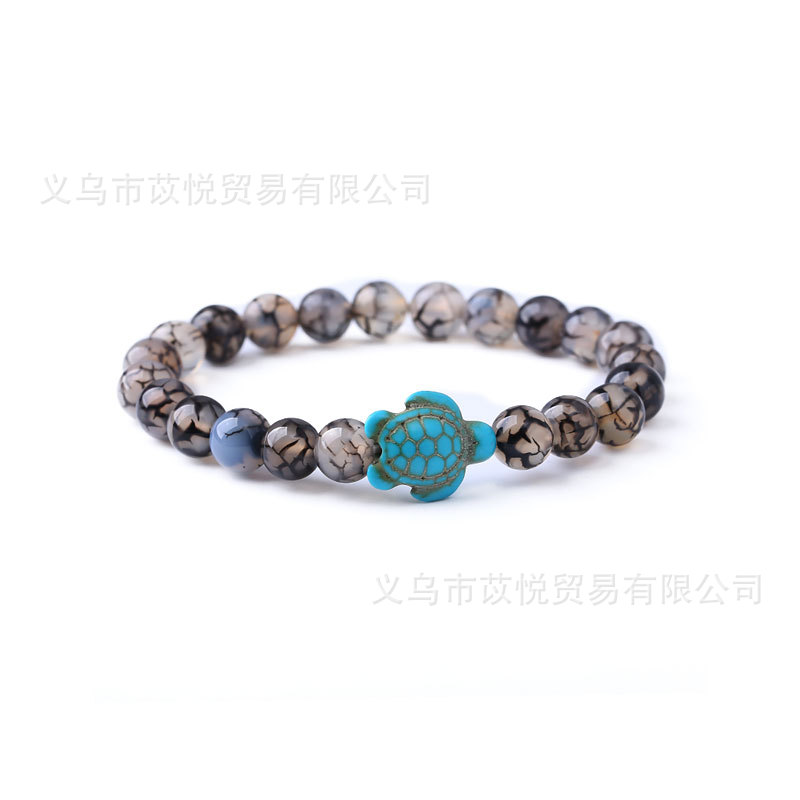 Turtle black and white dragon pattern 18.5cm