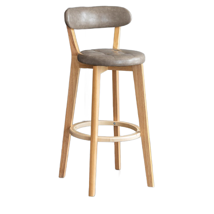 Log frame gray leather