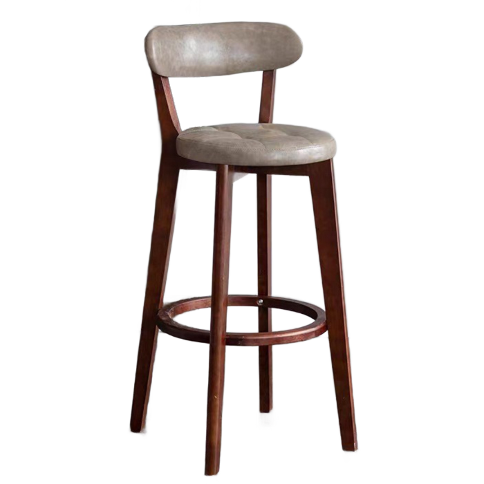 Brown frame gray leather