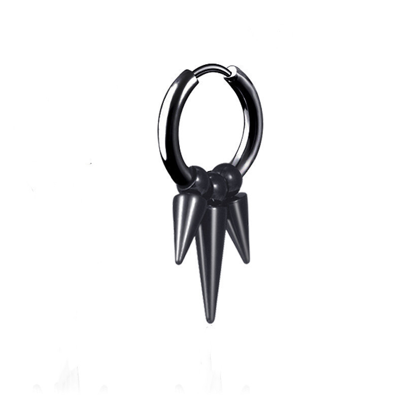 2:Black ear buckle with three pointed cones single