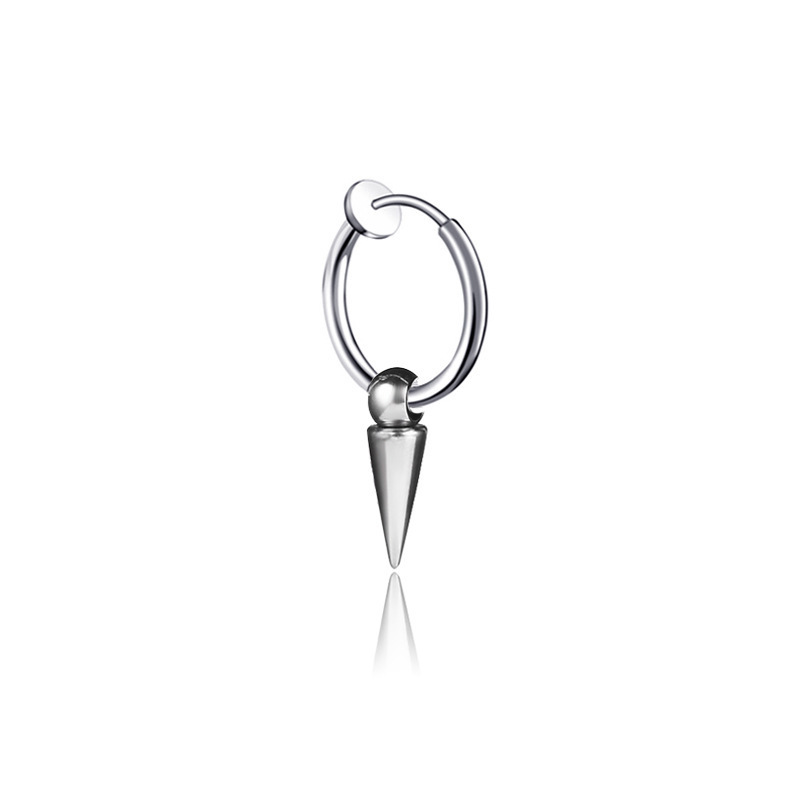 7:Steel ear clip with single short pointed cone