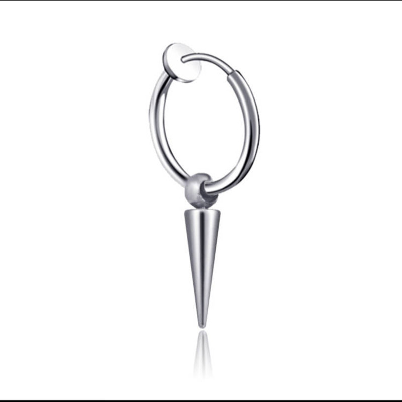 11:Steel ear clip with single long pointed cone