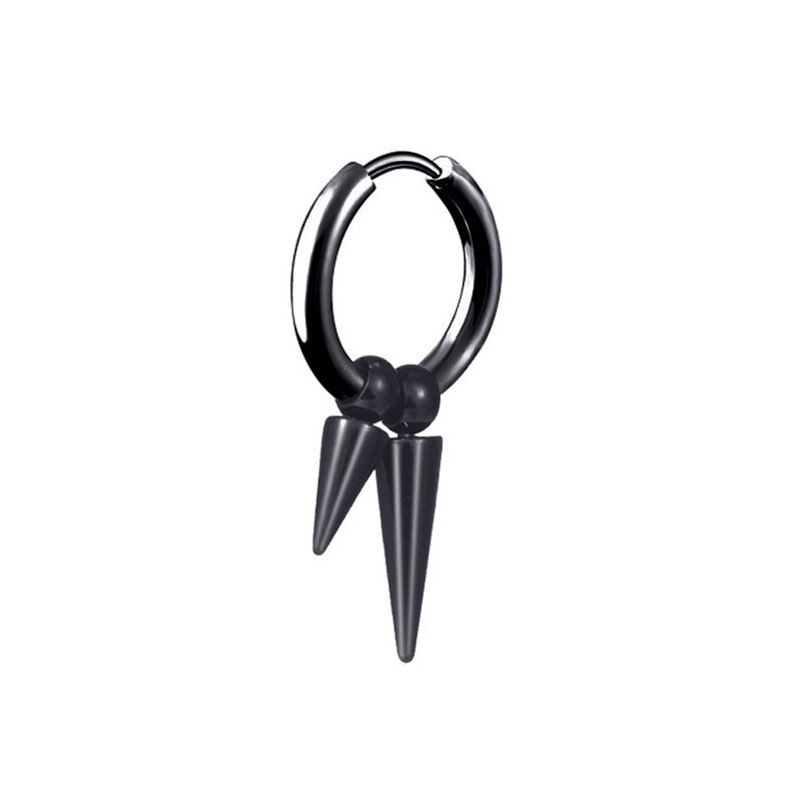 14:Black ear buckle with two pointed cones