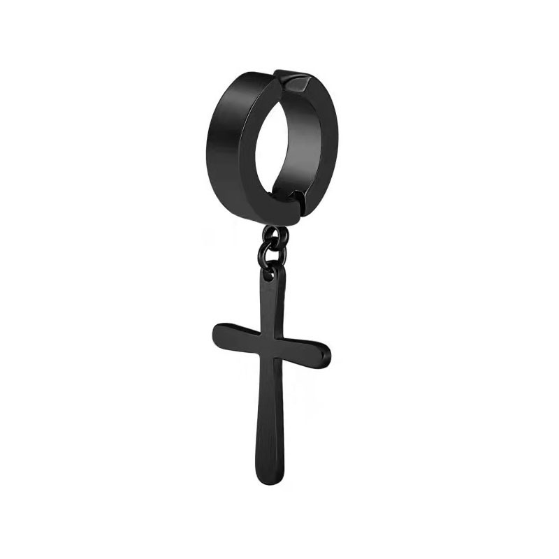 7:Black ear clip cross single