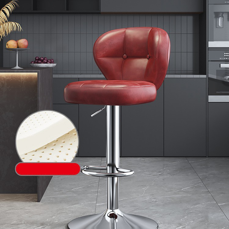 Burgundy oil wax leather electroplated high style