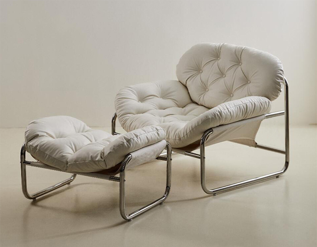 cream white with footrest