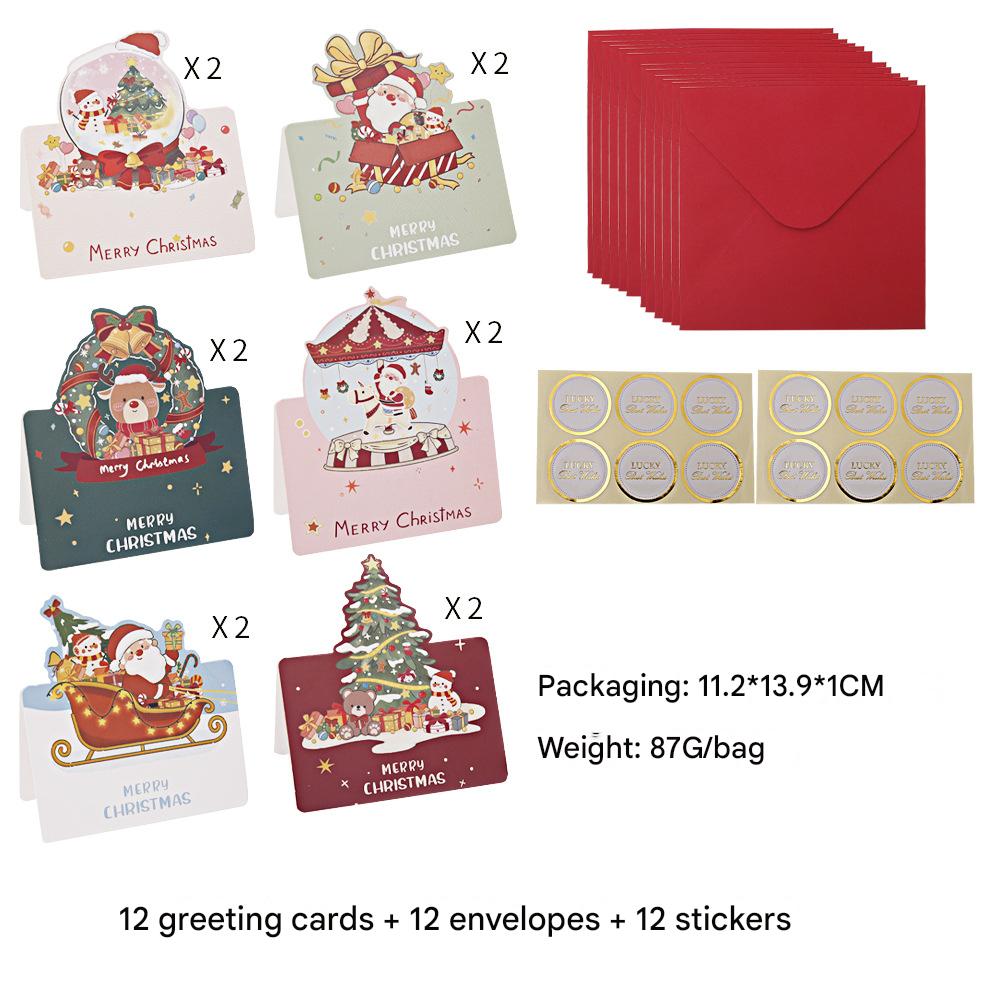 1:Foreign trade set: 12 greeting cards 12 envelopes 12 self-adhesive