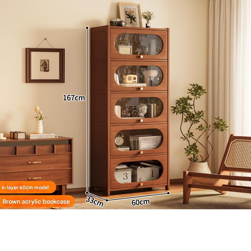 Flip door bookcase 6 layers 60