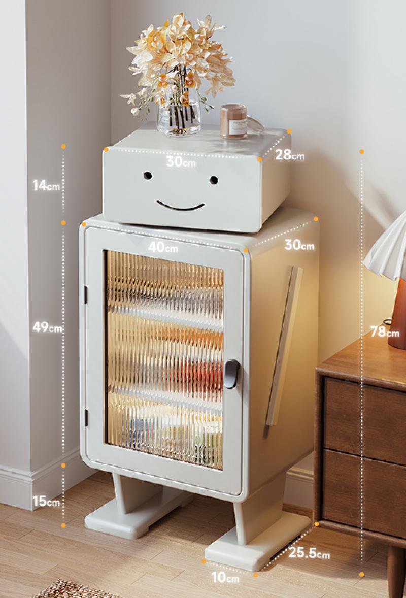 [upgraded with lights - all solid wood] white - three layers of adjustable rotary drawer, complete assembly (table legs need to be assembled manually)