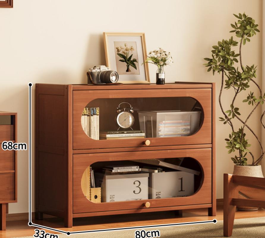 Flip-door bookcase 3 layers 80