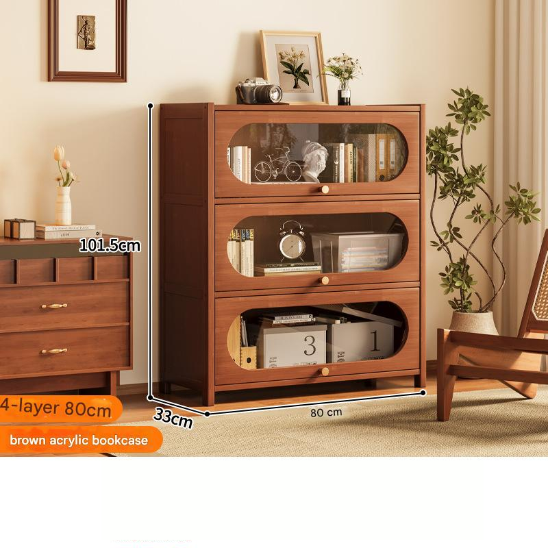 Flip-door bookcase 4 layers 80