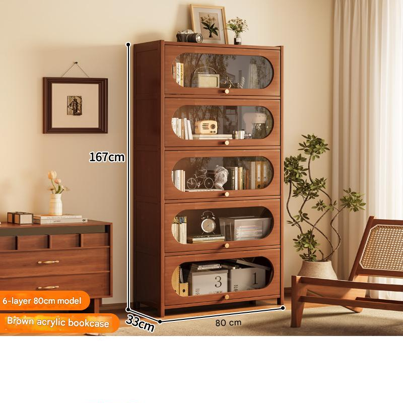 Flip door bookcase 6 layers 80