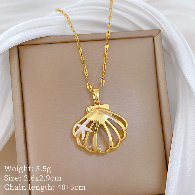 1:P527 necklace, titanium steel chain, copper micro-inlaid pendant