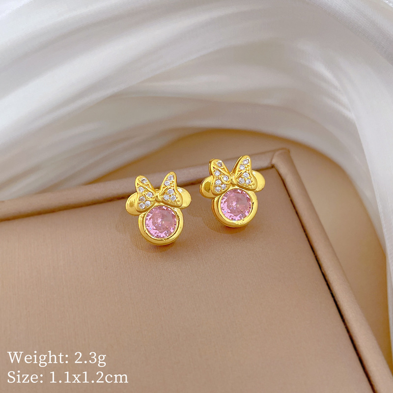 2:P526 Stud Earrings [Copper Real Gold Electroplated]