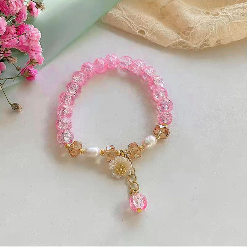 4:Strawberry color flower bracelet