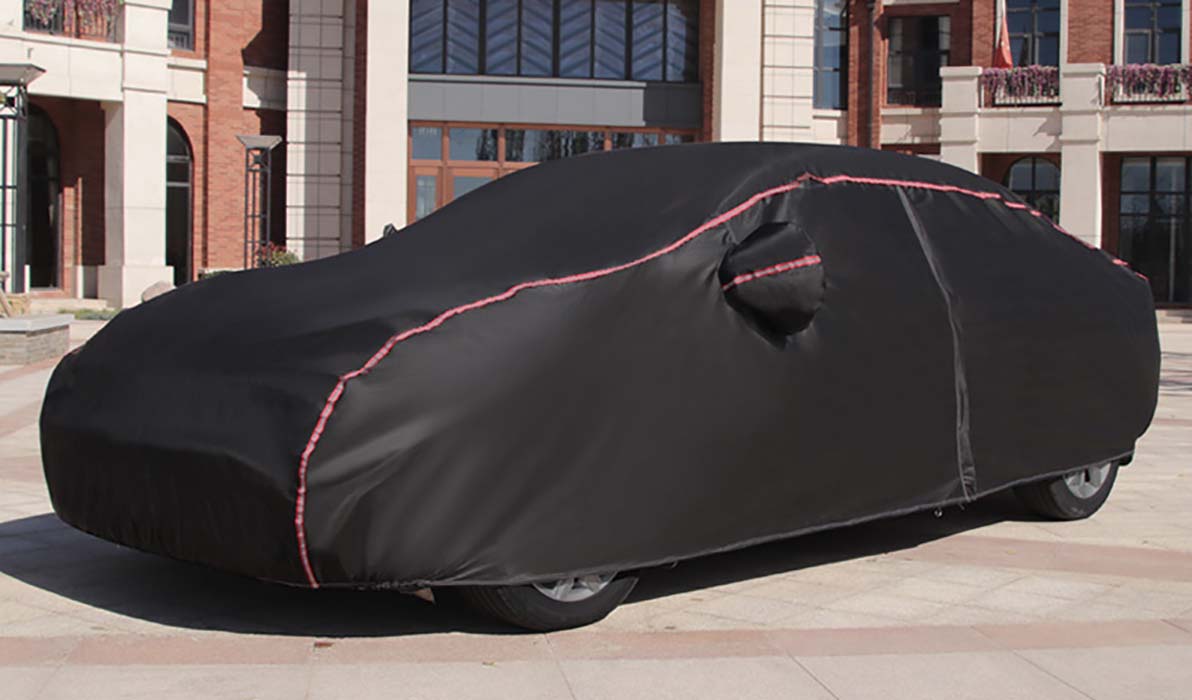 Polyester oxford black and red clause