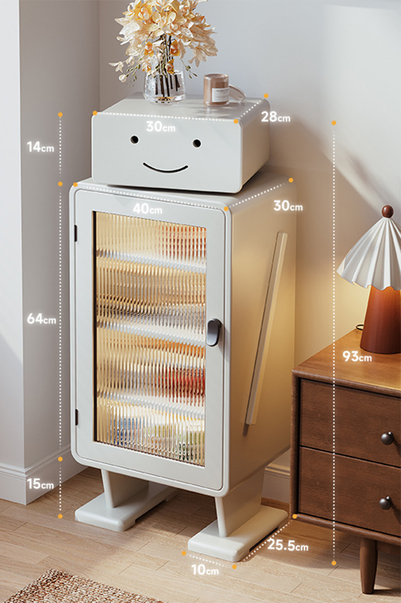 [upgraded with lights - all solid wood] white - four layers of adjustable rotary drawer, fully assembled (table legs need to be assembled manually)