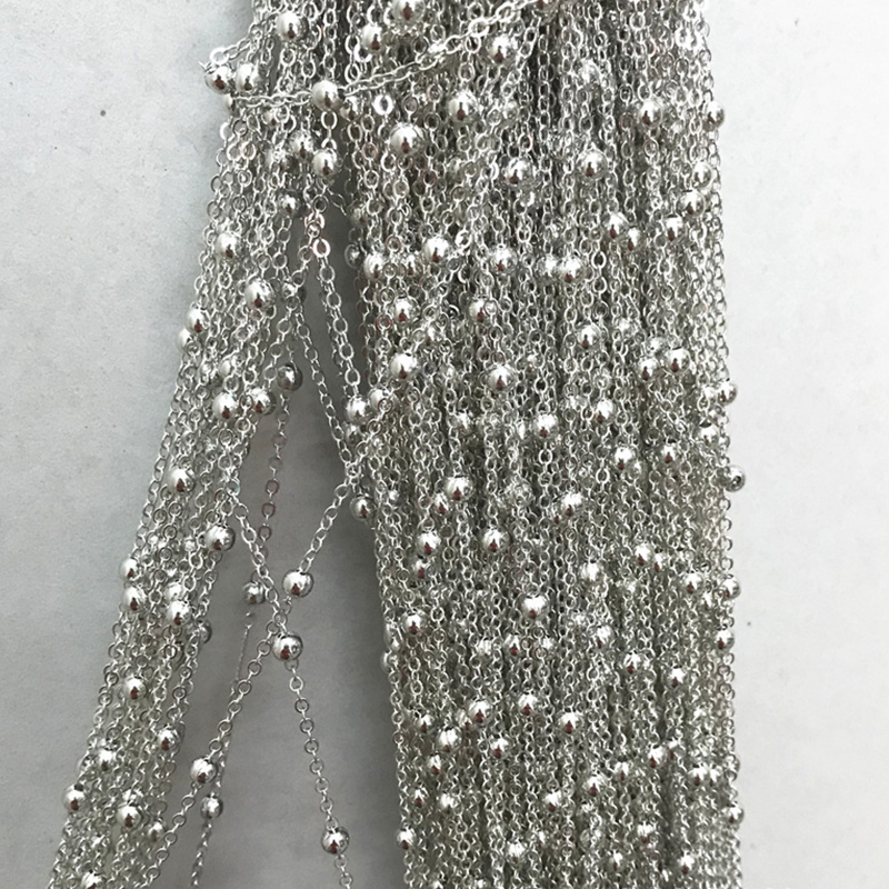 platinum color Small ball 3.5mm/chain width 1.8mm