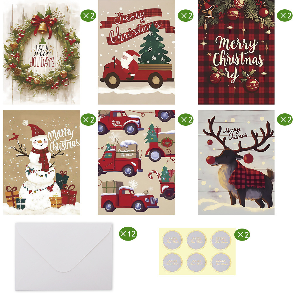 1:12 greeting cards 12 envelopes 12 stickers