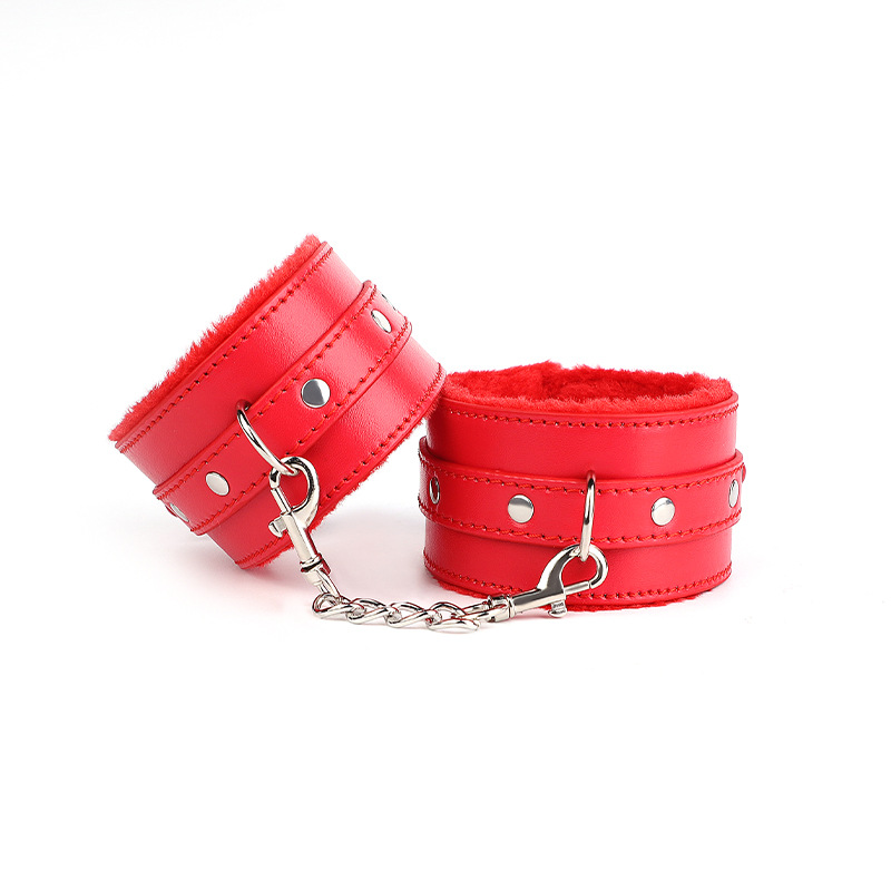 red ankle cuffs