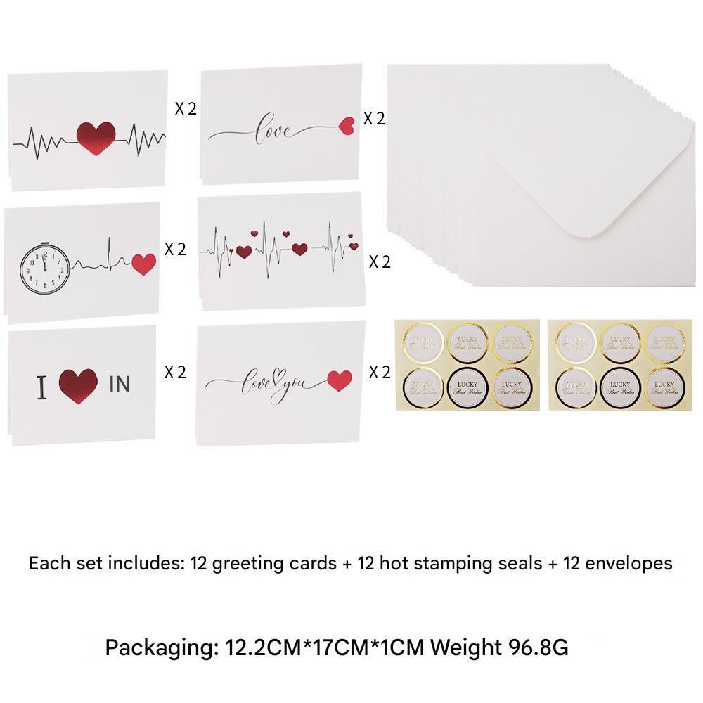1:Foreign trade set: 12 greeting cards   12 envelopes   12 sealing stickers