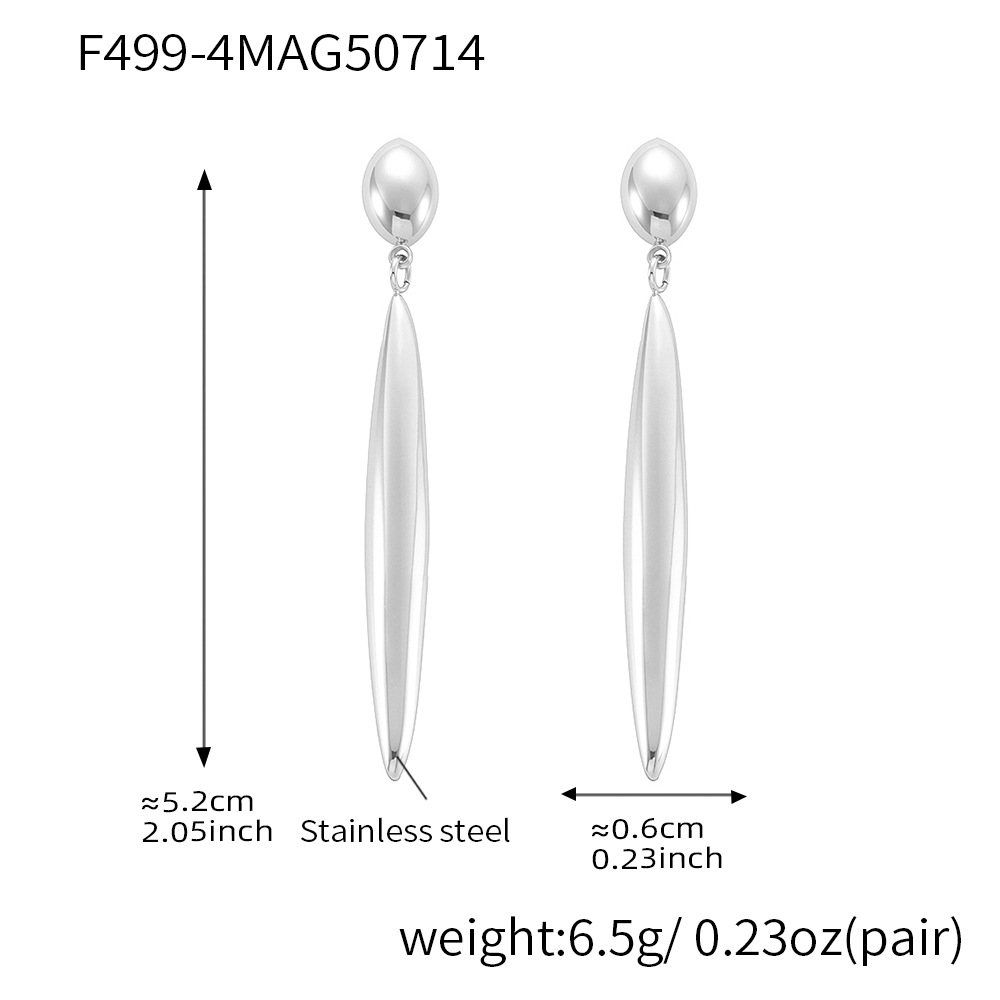 4:F499-4 steel color earrings